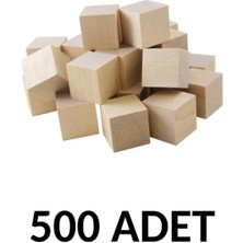500 Adet Ahşap Doğal Küp Blok 2 Cm, Sağlıklı ve Dayanıklı, Eğitici ve Eğlenceli