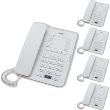 5'li Beyaz Kablolu Masaüstü Telefon Fırsat Paketi