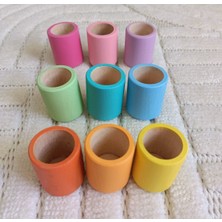 Renkli Kaseler Seti, 9 Parça, Şık ve Kullanışlı, Ev ve Mutfak Için Ideal