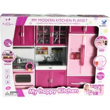 Renkli 3'lü Müzikli Işıklı Mutfak Seti, Kapaklar Açılır Kapanır