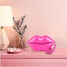 Şık Dudak Tasarımlı Masa Üstü Telefon Dekoru, Estetik ve Işlevsel Aksesuar