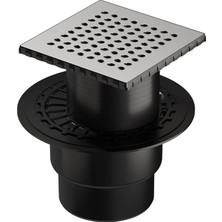 V-Flow Kare 5607287 Yalıtımlı Duş Kanalı, Alttan Çıkışlı, 15X15 Cm, Dk 200 Kapak, Mat Krom