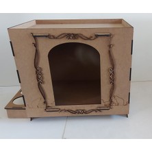 Kahverengi Ahşap Kedi Evi, 30X40X30 cm Boyutlarında Doğal Tasarım