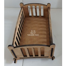 Ahşap Bebek Aktivite Oyuncağı ve Beşik Yatağı, 16X27X12 Cm, Kahverengi