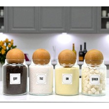 4'lü Ahşap Kapaklı Cam Saklama Kavanozu Seti, 800 Ml, Renkli, Çok Amaçlı, Şık Tasarım