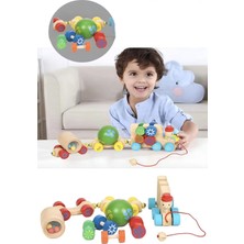 Ahşap Sök Tak Eğitici Vagonlu Tren Montessori Yapı Blokları