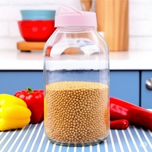 8 Lt Büyük Boy Tutma Kollu Şeffaf Cam Kavanoz