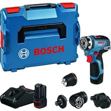 Bosch Professional 12 V Sistem Akülü Matkap Gsr 12V-35 Fc - Flexiclick Sistemi (2 x 3.0 Ah Akü Dahil, Hızlı Şarj Cihazı Gal 12V-40, 4 x Başlık, L-Boxx)
