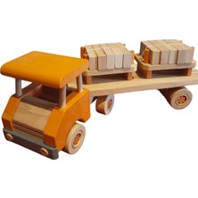 Kahverengi Ahşap Kamyon Blokları, Eğlenceli ve Güzel Tasarım Seti