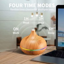 Hoala Kumandalı Oda Nemlendirici, Difüzör Buhar Ultrasonik Hava Nemlendirici, Aromatik Oda Kokusu 7 Renk LED Işıklı, 550 ml