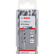Bosch Professional 10 Adet Hss Spiral Matkap Ucu Pointteq (Metal Için, 5,2 x 52 x 86 Mm, Matkap Aksesuarı)
