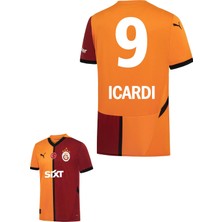Galatasaray Lisanslı 2024/2025 Iç Saha Icardi Baskılı Forma Sarı - Kırmızı Renk L Beden