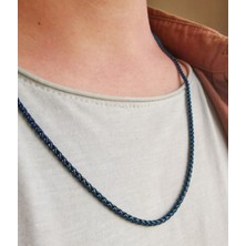 Erkek 2 mm Lacivert Çelik Kolye