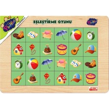 Ahşap Eşleştirme Oyunu, Kahverengi, Eğlenceli ve Öğretici Zeka Geliştirici Set