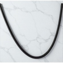 Erkek Yuvarlak Siyah Çelik Kolye