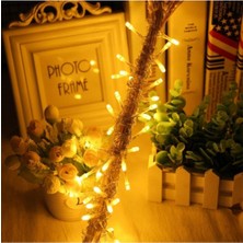 100 Ledli 8 Fonksiyonlu 10M Dekoratif Lambader, Sıcak Sarı Işık ile Şık ve Estetik Aydınlatma