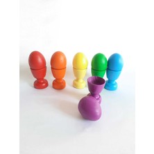 Renkli Ahşap 12 Parça Yumurtalar Seti, Eğlenceli ve Güvenli Oyuncak