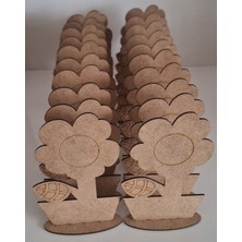 20 Adet Papatya Vazoda Ahşap Boyama Aktivite Seti, Okul, Kurs, Anaokulu, Tatil, Hobi