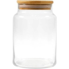 Vakumlu Bambu Kapaklı Cam Kavanoz, Şık ve Dayanıklı, 1 Adet