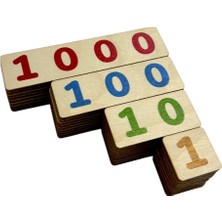 Ahşap Matematik Öğrenme Çubukları, Basamak Değeri Seti, Montessori Eğitim Aracı