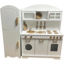 Beyaz Özka Boyalı Mutfak Seti, 14 Parça Servis ve Hediye Çatal Kaşık Takımı