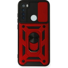 Xiaomi Redmi Note 8 Kılıf Pars Lens Yüzüklü Silikon - Kırmızı