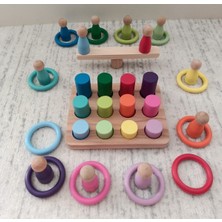 Renkli Eşleştirme Seti 12 Parça, 3'lü Takım, Çocuk Gelişim Oyunu