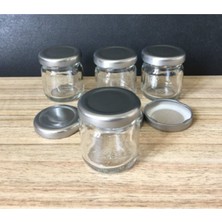 40CC Cam Kavanoz Seti, Gümüş Kapak, Hediye, Hobi, Düğün, Nişan Için Ideal.