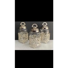 3'lü Gri Cam Kavanoz Seti, Şık ve Kullanışlı Mutfak Aksesuarı