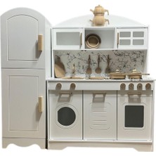 Beyaz Mermer Efektli 14 Parçalık Mutfak Seti, Hediye Tencere ve Tava Içerir