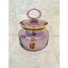 Gül Desenli 614 cc Şeffaf Cam Kavanoz, Şık ve Kullanışlı Ev Dekoru ve Saklama Için