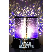 Projeksiyonlu Gece Lambası, Siyah, Sakinleştirici ve Şık Tasarım