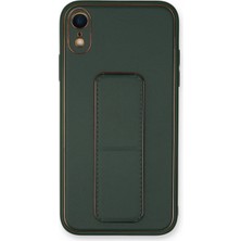 iPhone Xr Kılıf Coco Deri Standlı Kapak - Yeşil