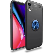 iPhone Xr Kılıf Range Yüzüklü Silikon - Siyah-Mavi