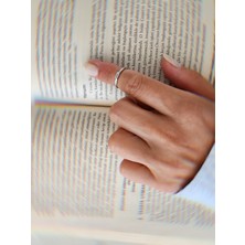 Eva Takı Store Zirkon Taşlı  Kıkırdak Kemik Ayarlanabilir Model Silver Gümüş Renkli Yüzük