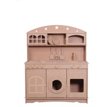 Kahverengi Doğal Ahşap Mutfak Seti, Boyasız ve Şık Tasarım