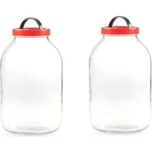 2 Litre Cam Turşu ve Bakliyat Kavanozu, 6'lı Set, Dayanıklı ve Şık Tasarım