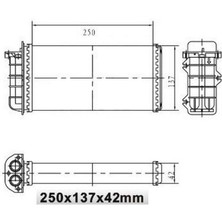 MGA-81102 - Kalorıfer Radyatoru Mekanik ( Fıat : Bravo / Brava / Marea--01 Tum Modeller ) 250×137×42