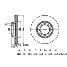 MGA-50232 - Fren Dıskı On Havalı (242-4)-(HYUNDAI: Accent 95>00/excel 90>95 )