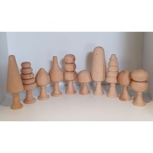 Renkli Ağaç Seti 10'lu, Eğlenceli ve Doğa Dostu Çocuk Oyunu