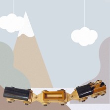 Doğal Ahşap 3 Parça Tren Seti, Mavi, Çocuklar Için Eğlenceli ve Güvenli Oyun Seti