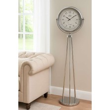 Gümüş Dekoratif Saat, Şık ve Zarif Tasarım, Modern Ev Dekoru Için Ideal Seçenek