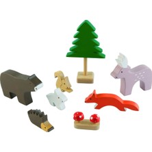 Ahşap Orman Temalı Oyun Seti, Gri, Doğa Dostu, Eğlenceli, Çocuklar Için Güvenli