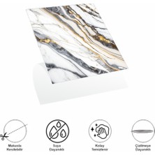 Decohandy Pvc Yapışkanlı Yer Karosu 30X30CM 4'lü Paket - Beyaz Inci 0,36M2