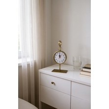 Kahverengi Askılı Masa Üstü Dekoratif Quartz Saati, Şık ve Şık Tasarım