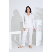 Bambu Uzun Kol Boydan Düğmeli Hamile Lohusa Pijama Takımı 30206-30207