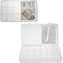 Beyaz 18 Bölmeli Takı Düzenleyici Kutusu, Plastik, 25X15X3 cm