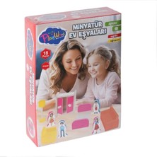 Renkli Ahşap Minyatür Ev Eşyaları, Çocuklar Için Sevimli ve Eğlenceli Set