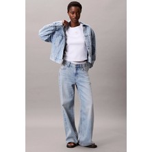 Calvin Klein Jeans Kadın Beli Büzgülü Ck Logolu Mavi Ceket LV047C782G-X0S