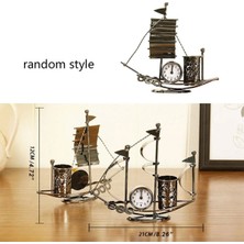 Şık ve Modern Yelken Tasarımlı Metal Saatli Kalem Kutusu, Zarif ve Kullanışlı Ürün.